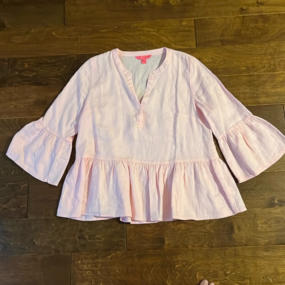 Lilly Pulitzer 3/4 Sleeve Linen Top